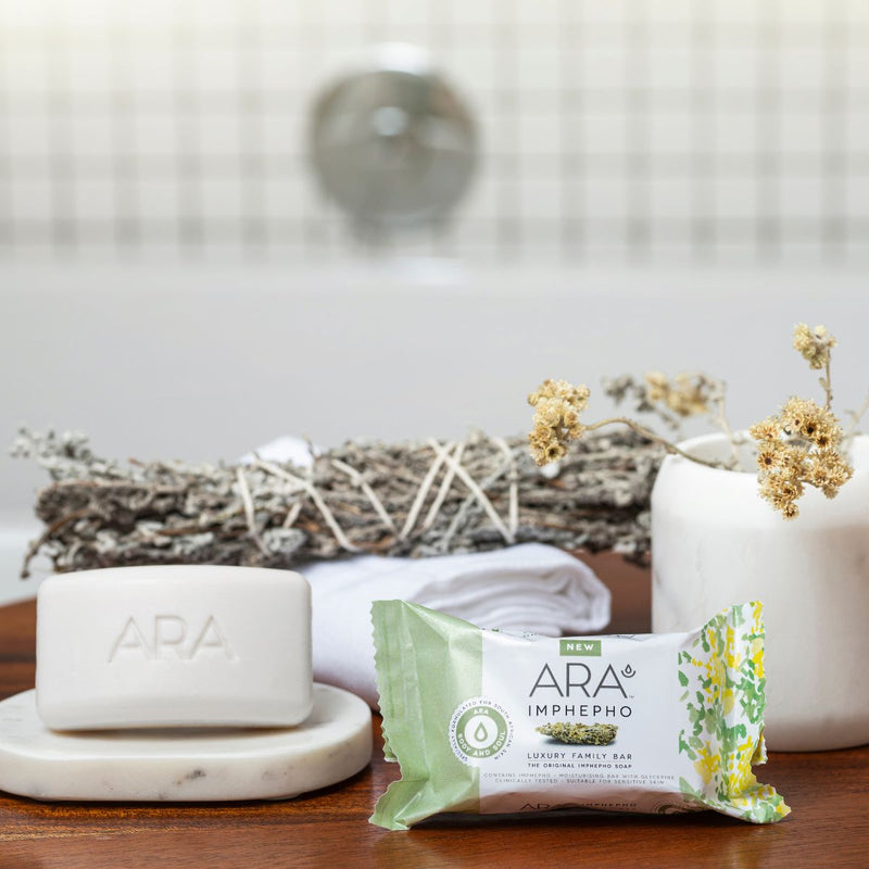 ARA Imphepo luxury family bar soap made in south africa traditional ingredient moisturizing for sensitive skin eczema cleansing healing traditional ingredient